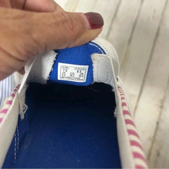 Vans Classic Slip-On Deck Club Mix Stripes Skateboarding sneakers women's 8.5 - Picture 12 of 13